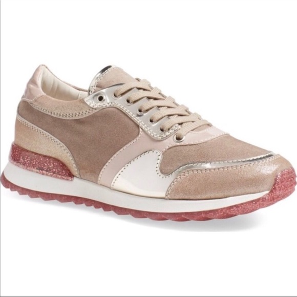 Attilio Giusti Leombruni Shoes - AGL Dalia taupe and pink Metallic Sneakers